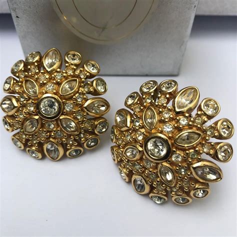 vintage christian dior clip earrings|vintage dior clip on earrings.